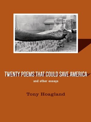 cover image of Twenty Poems That Could Save America and Other Essays